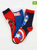 MARVEL Avengers 3-delige set: sokken "Avengers" rood/blauw/donkerblauw