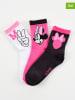 Disney Minnie Mouse 3er-Set: Socken "Minnie" in Weiß/ Pink/ Schwarz