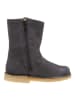POM POM Leder-Winterboots in Dunkelblau