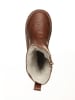 POM POM Leder-Winterstiefel in Hellbraun