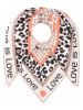 Zwillingsherz Driehoekige sjaal "Love is Love" beige/oranje/zwart - (L)200 x (B)100 cm