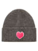 Zwillingsherz Muts "Flausch-Herz" dinkergrijs