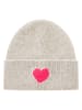 Zwillingsherz Mütze "Flausch-Herz" in Hellgrau
