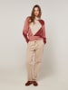 Rodier Rollkragenpullover in Beige/ Rot/ Rosa