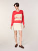 Rodier Wollpullover in Rot/ Creme