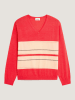 Rodier Wollpullover in Rot/ Creme