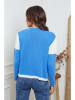 Joséfine Pullover "Lanos" in Weiß/ Grau/ Hellblau