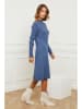 Joséfine Sukienka dzianinowa "Garcy" w kolorze niebieskim