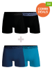 Muchachomalo 4er-Set: Boxershorts in Schwarz/ Blau/ Dunkelblau
