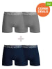 Muchachomalo 4er-Set: Boxershorts in Grau/ Dunkelblau