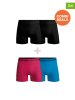Muchachomalo 4-delige set: boxershorts zwart/roze/blauw