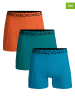 Muchachomalo 3er-Set: Boxershorts in Blau/ Türkis/ Orange