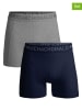 Muchachomalo 2er-Set: Boxershorts in Grau/ Dunkelblau