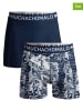 Muchachomalo 2er-Set: Boxershorts in Dunkelblau/ Weiß