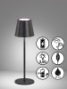 FH Lighting Ledtafellamp "Viletto" zwart - (H)36,5 x Ø 11 cm