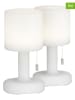 FISCHER & HONSEL Lampy stołowe LED (2 szt.) "Termoli" w kolorze białym - wys. 25 x Ø 13 cm