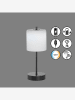 FH Lighting LED-Tischleuchte "Riva" in Schwarz/ Weiß - (H)34,5 x Ø 13 cm