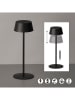 FH Lighting Tischleuchte "Verona" in Schwarz - (H)30 x Ø 11 cm