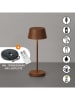 FH Lighting LED-Tischleuchte "Sienna" in Hellbraun - (H)24 x Ø 10 cm