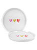 ppd Dessertteller "Aquarell Hearts" in Weiß - Ø 21 cm