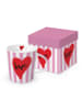 ppd Jumbotasse "Formart Love" in Weiß/ Rosa/ Rot - 400 ml