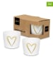ppd 2er-Set: Eierbecher "Frühstück ans Bett" in Weiß - (H)4,8 cm x Ø 5,2 cm