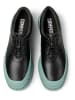 Camper Leder-Schnürschuhe in Schwarz/ Türkis