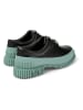 Camper Leder-Schnürschuhe in Schwarz/ Türkis