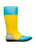 Camper Leder-Stiefel in Gelb/ Hellblau