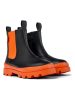 Camper Leren boots zwart/oranje