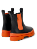 Camper Leren boots zwart/oranje