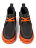 Camper Leder-Mokassins in Anthrazit/ Orange