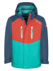 Trollkids 3in1-Regenjacke "Bryggen" in Dunkelblau/ Türkis