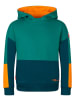 Trollkids Hoodie "Rondane" in Grün/ Dunkelblau/ Orange