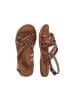 vertbaudet Skórzane sandały "Croise" w kolorze brązowym