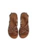 vertbaudet Skórzane sandały "Croise" w kolorze brązowym