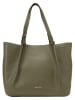 Marc O'Polo Leder-Shopper in Oliv - (B)43 x (H)31 x (T)15 cm