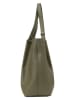 Marc O'Polo Skórzany shopper bag w kolorze oliwkowym - 43 x 31 x 15 cm