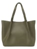 Marc O'Polo Leder-Shopper in Oliv - (B)43 x (H)31 x (T)15 cm