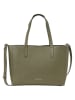 Marc O'Polo Skórzany shopper bag w kolorze oliwkowym - 37 x 29 x 9 cm