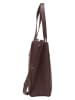 Marc O'Polo Skórzany shopper bag w kolorze ciemnofioletowym - 37 x 29 x 9 cm