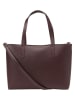 Marc O'Polo Skórzany shopper bag w kolorze ciemnofioletowym - 37 x 29 x 9 cm