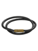 Marc O'Polo Leder-Armband in Schwarz - (L)39 cm