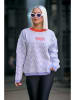MADMEXT Pullover in Flieder/ Weiß