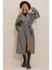 Trend Alaçatı Stili Übergangsmantel in Grau