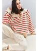 Bianco Lucci Pullover in Creme/ Rot