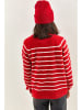 Bianco Lucci Pullover in Rot/ Weiß