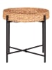 House Nordic Beistelltisch "Naro" in Hellbraun/ Schwarz - (H)50 x Ø 48,5 cm