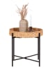 House Nordic Beistelltisch "Naro" in Hellbraun/ Schwarz - (H)50 x Ø 48,5 cm
