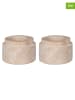 House Nordic Świeczniki (2 szt.) w kolorze beżowym - wys. 4,5 x Ø 7 cm
